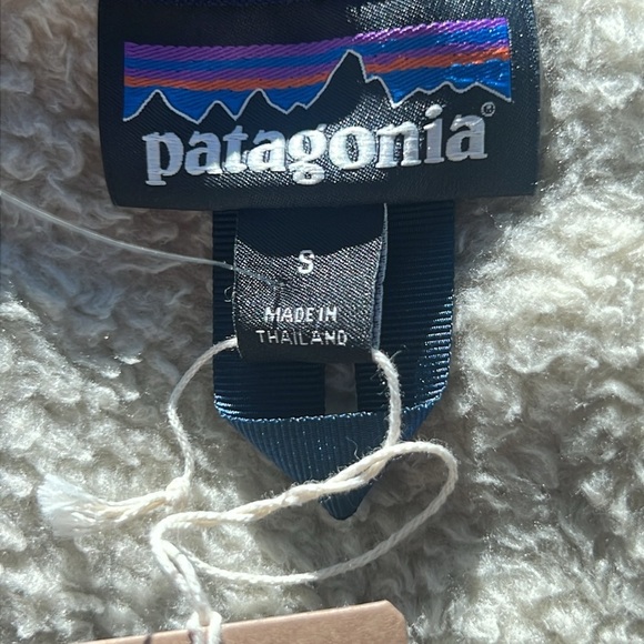 NWT’S Patagonia Los  Gatos Crew Fleece Jacket - Men's khaki & Blue SZ S - Picture 6 of 12